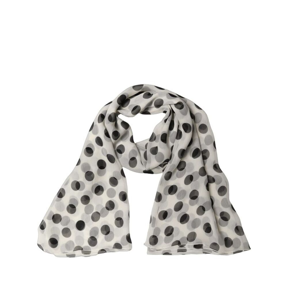 Dolce & Gabbana White Black Polka Dot Shawl Stole Women's Scarf
